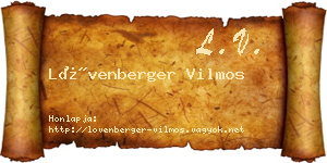 Lövenberger Vilmos névjegykártya